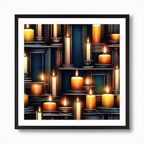 Many Candles On A Dark Background Art Print