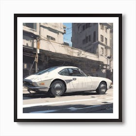 Black On White Car Vector Acrylic Painting Trending On Pixiv Fanbox Palette Knife And Brush Strok (14) Art Print