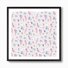 Cat Lover Square Art Print