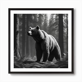 Black Bear In The Forest 2 Art Print