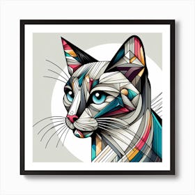 Geometric Art Cat 3 Art Print