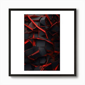 Abstract Black And Red Art Print