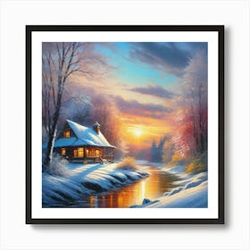 Winter Sunset Art Print