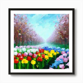 a flower garden in spring 13 Art Print