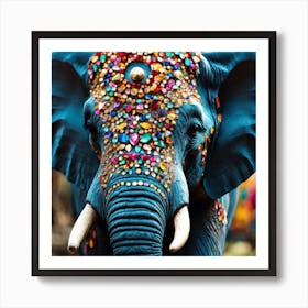 Elephant With Jewels Art Print