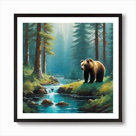 Bear In The Forest Art Print