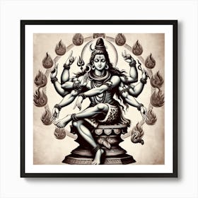 Hindu God Lord Siva Art Print