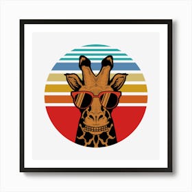 Giraffe With Sunglasses Art Print