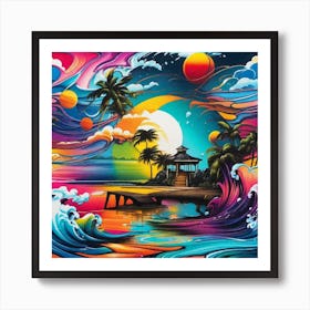 Hawaiian Sunset Art Print