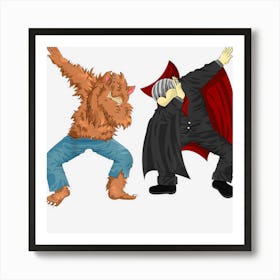 Dabbing Werewolf Gothic Vampire Vamp Halloween Costume Boys Art Print