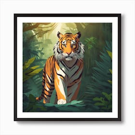 Tiger In The Jungle 40 Art Print