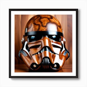 Walnut Stormtrooper Helmet Art Print