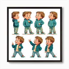 Boy In Blue Jacket Art Print