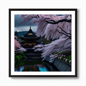 Cherry Blossoms In Kyoto Art Print