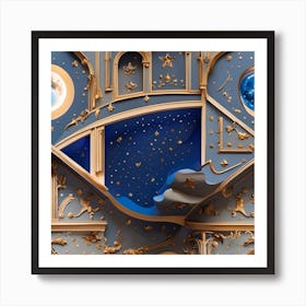 Moon And Stars Art Print