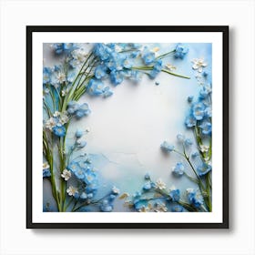 Blue Forget Me Not Flowers Art Print