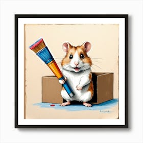 Hamster Painting 16 Art Print