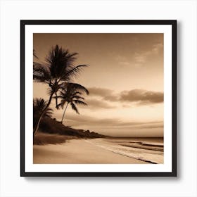 Palm Trees On The Beach 6 Art Print