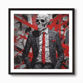 Skeleton In A Suit 7 Art Print