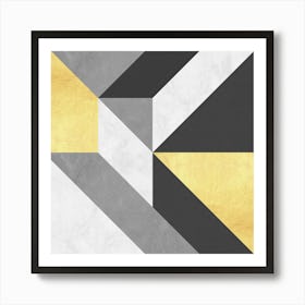 Gray and gold textures 9 Art Print