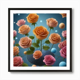 Roses In A Vase Poster