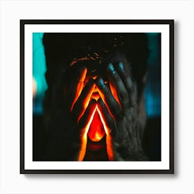 Man Covering His Face With His Hands Art Print