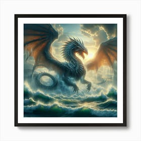 Dragon In The Ocean 2 Art Print