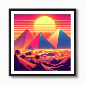 Egyptian Pyramids Desert Art Print