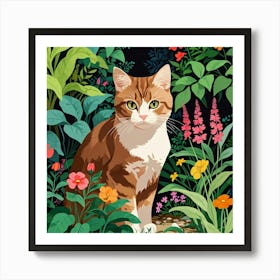 Cat In The Garden 11 Art Print