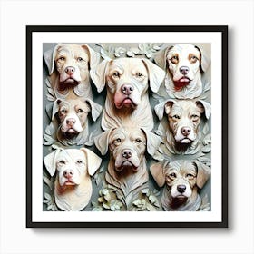 Origami Dogs wall Art Print