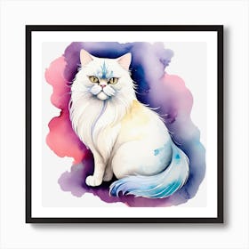 White Persian Cat Art Print