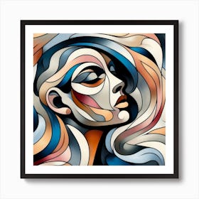 Abstract Portrait Of A Woman Art Print