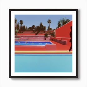 Summer Pool Hockney Style Art Print