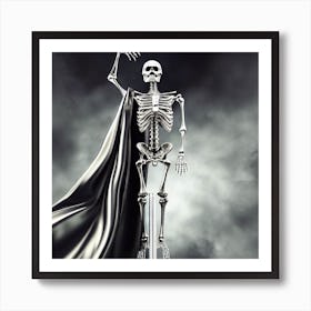 Skeleton With Cape 1 Art Print
