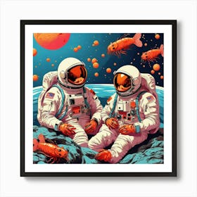 Astronauts In Space 4 Art Print