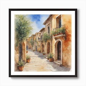 Watercolor Of A Street Art Print