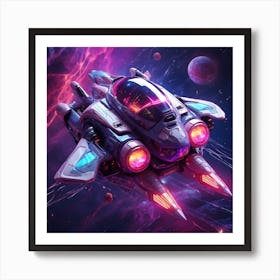 Spaceship In Space 6 Art Print