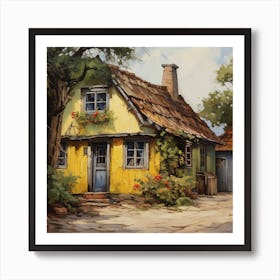 Yellow Cottage Art Print