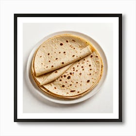 Mexican Tortilla Isolated On White Background 4020307435 Art Print