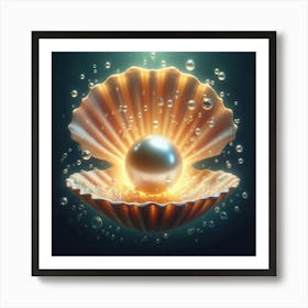 Pearl Shell With Bubbles 5 Art Print