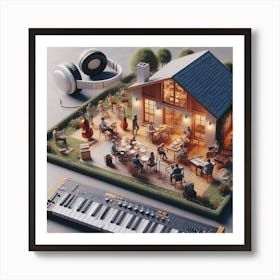 Villa People Enjoying Music Poster