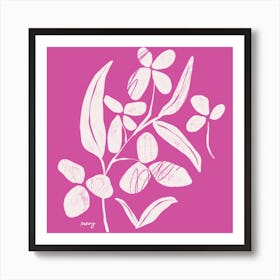 Abstract Floral Pink Square Art Print