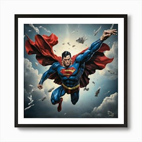 Superman Flying 1 Art Print 1 Poster