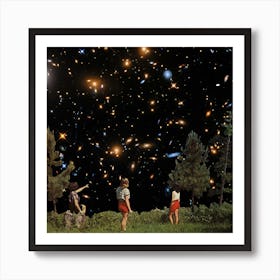 Watching Star Square Art Print