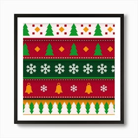 Christmas Time Pattern Christmas Ornament Art Print