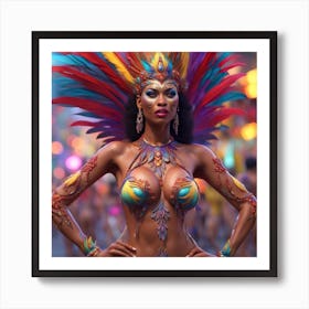 Carnival Woman Art Print