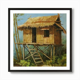 Hut In The Jungle 1 Art Print