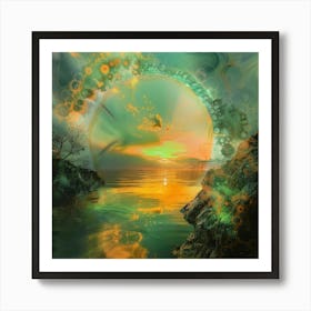 Psychedelic Sunset Art Print