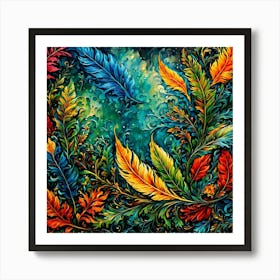 Colorful Feathers 6 Art Print