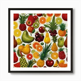 Fruit - White Art Print